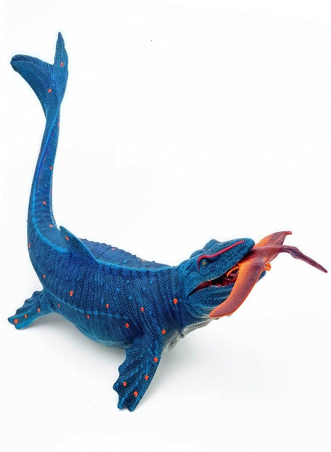 Higherbros Mosasaurus Toy with Openable Jaws Catching A Pterosaur Ocean World Realistic Marine Animal Creature Action Figure, Great for Bath Toy, Birthday Gifts for Kids - Image 1